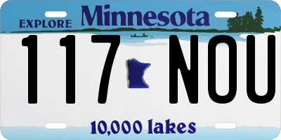 MN license plate 117NOU