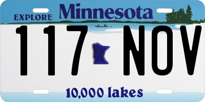 MN license plate 117NOV