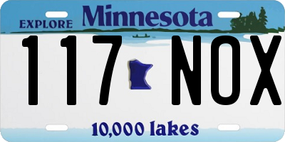 MN license plate 117NOX