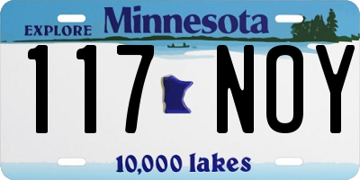 MN license plate 117NOY