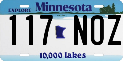 MN license plate 117NOZ