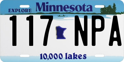 MN license plate 117NPA