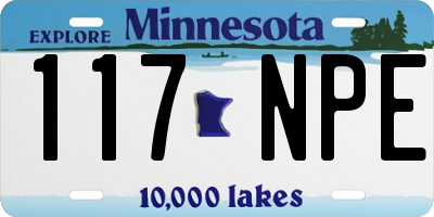 MN license plate 117NPE