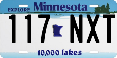 MN license plate 117NXT