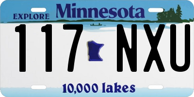 MN license plate 117NXU