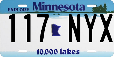 MN license plate 117NYX