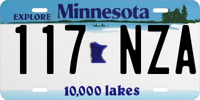 MN license plate 117NZA