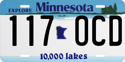 MN license plate 117OCD