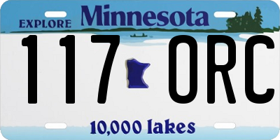 MN license plate 117ORC