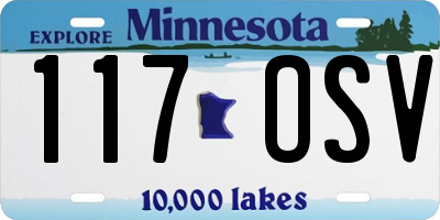 MN license plate 117OSV