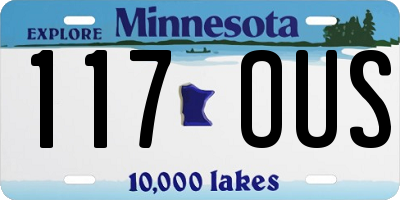 MN license plate 117OUS