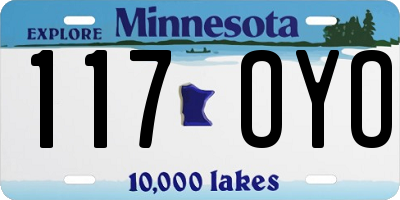 MN license plate 117OYO