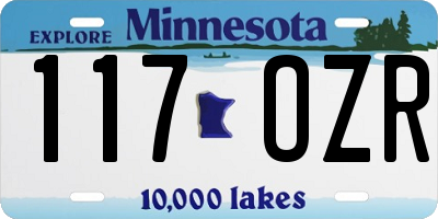 MN license plate 117OZR