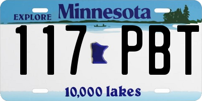 MN license plate 117PBT