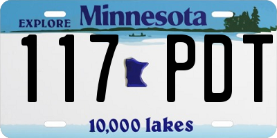 MN license plate 117PDT