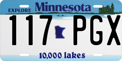 MN license plate 117PGX