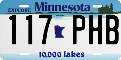 MN license plate 117PHB
