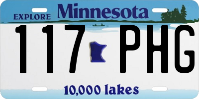 MN license plate 117PHG