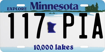 MN license plate 117PIA