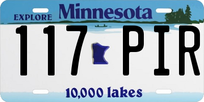 MN license plate 117PIR