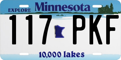 MN license plate 117PKF