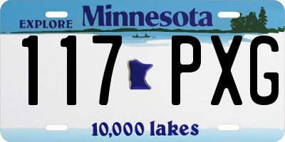 MN license plate 117PXG