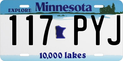 MN license plate 117PYJ