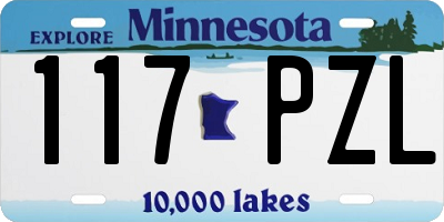 MN license plate 117PZL