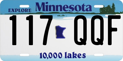 MN license plate 117QQF
