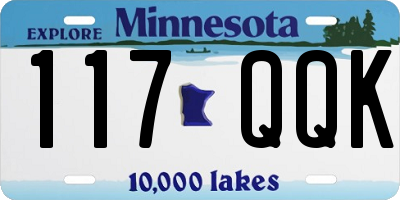 MN license plate 117QQK