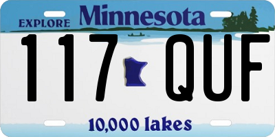 MN license plate 117QUF