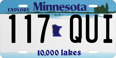 MN license plate 117QUI