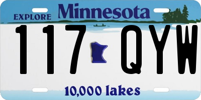 MN license plate 117QYW