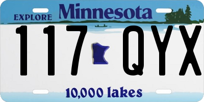 MN license plate 117QYX