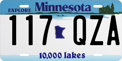 MN license plate 117QZA