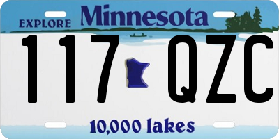MN license plate 117QZC