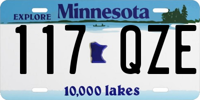MN license plate 117QZE