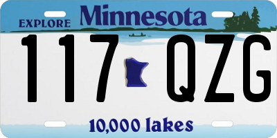 MN license plate 117QZG