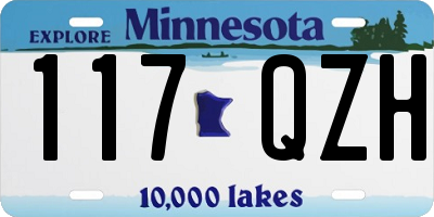 MN license plate 117QZH