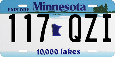 MN license plate 117QZI