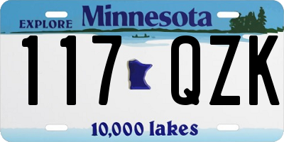 MN license plate 117QZK