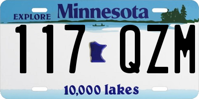 MN license plate 117QZM