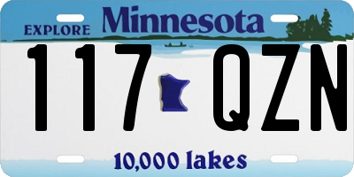 MN license plate 117QZN