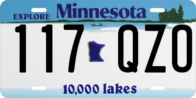 MN license plate 117QZO