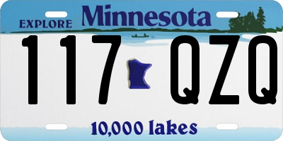 MN license plate 117QZQ