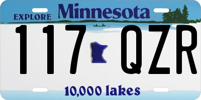 MN license plate 117QZR