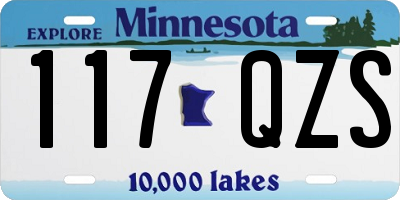 MN license plate 117QZS