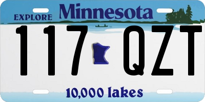 MN license plate 117QZT