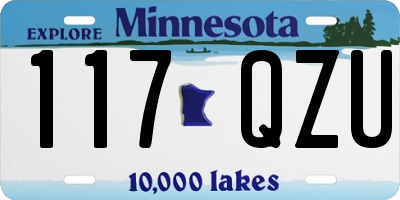 MN license plate 117QZU