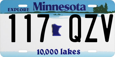 MN license plate 117QZV